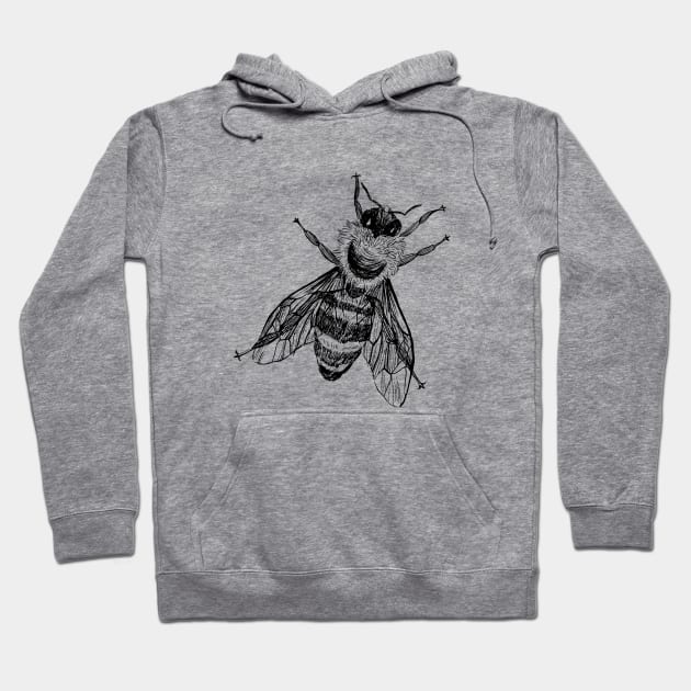 Vintage Honey Bee Drawing for World Bee Day Hoodie by drumweaver